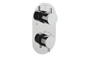VitrA Aquaheat Round Thermostatic 3-Way Shower Mixer - Chrome